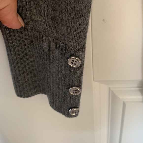 Retrology NWT Women Color Block Open Front Long Knit Cardigan Pockets Sz M Grey - Picture 4 of 12